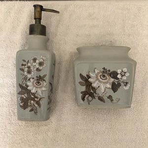 Soap dispenser and toothbrush holder